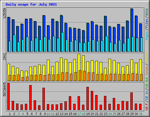 Daily usage for July 2021