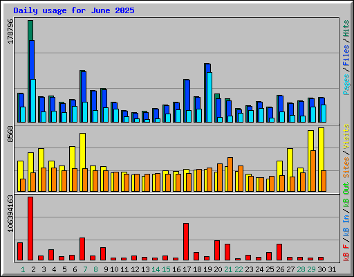 Daily usage for June 2025