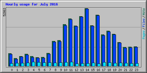 Hourly usage for July 2016