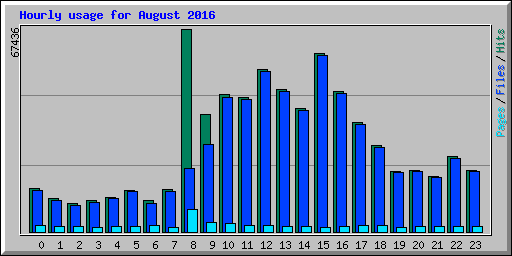 Hourly usage for August 2016