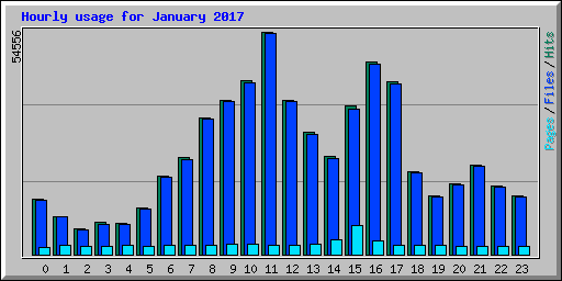 Hourly usage for January 2017
