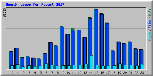 Hourly usage for August 2017