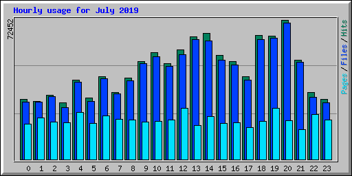 Hourly usage for July 2019