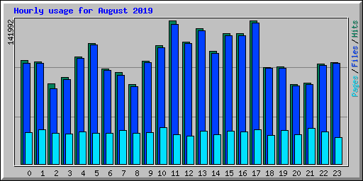 Hourly usage for August 2019