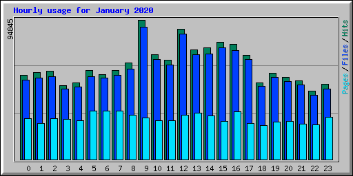 Hourly usage for January 2020