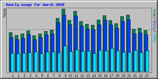Hourly usage for March 2020