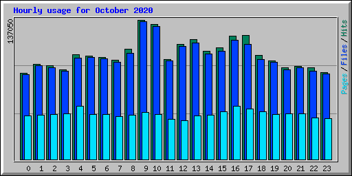 Hourly usage for October 2020