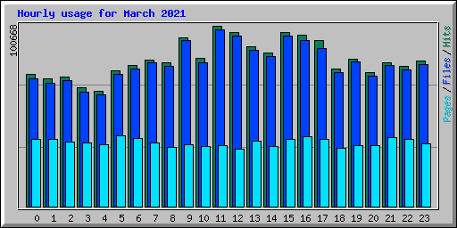 Hourly usage for March 2021