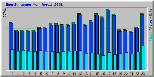 Hourly usage for April 2021