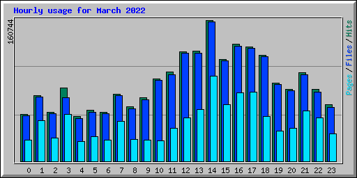 Hourly usage for March 2022