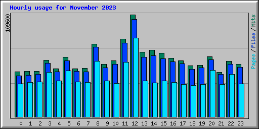Hourly usage for November 2023