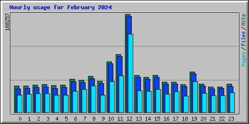 Hourly usage for February 2024