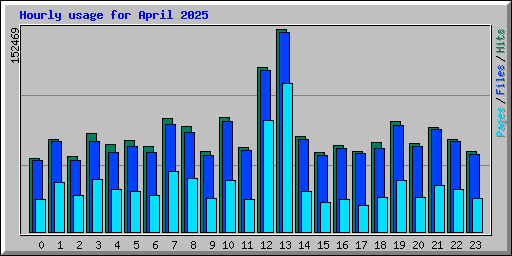Hourly usage for April 2025
