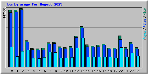 Hourly usage for August 2025